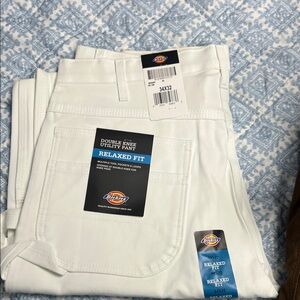 Dickies Men's White Relaxed Fit Jeans